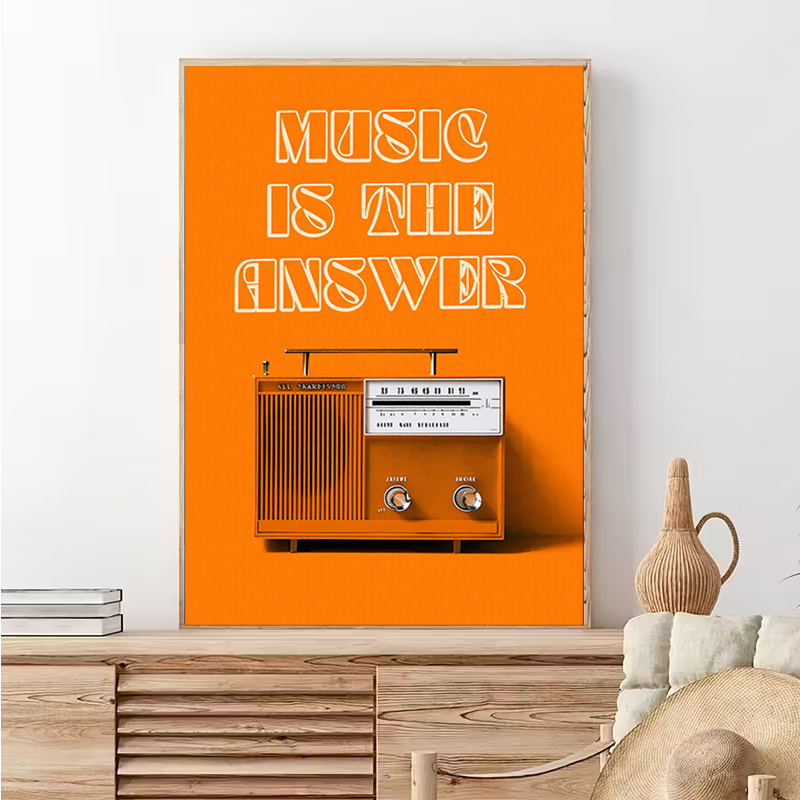 Audio Music In Background - Quadro Decorativo de Parede com Rádio