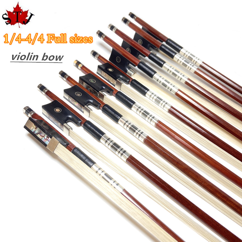 Violin Rosin Bow - 10 pçs bom equilíbrio brazilwood 4/4,3/4,1/2,1/4