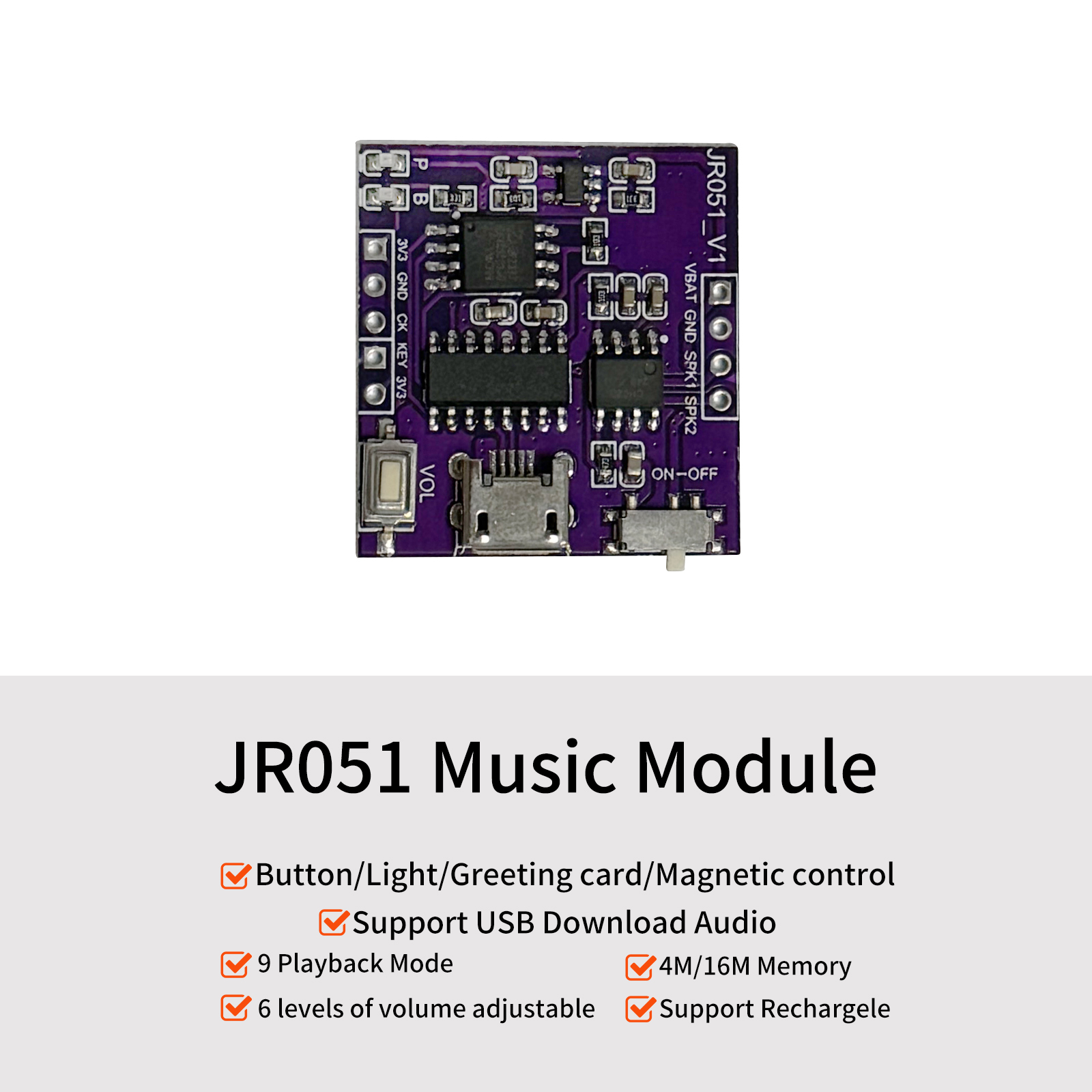 Audio Music To Download - Módulo de som musical com transferência