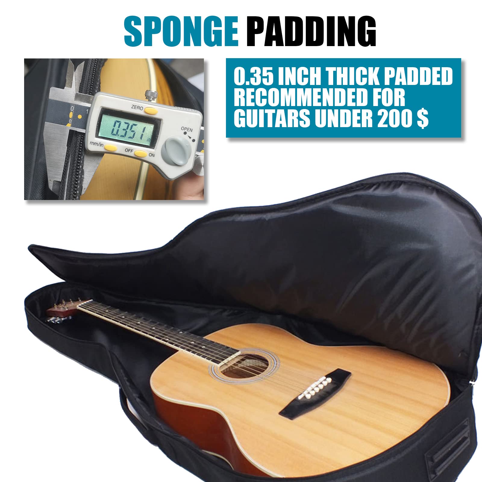 Acoustic Guitar Gig Bag 41 Inc - Guitar Strap Padded avaliação e preço