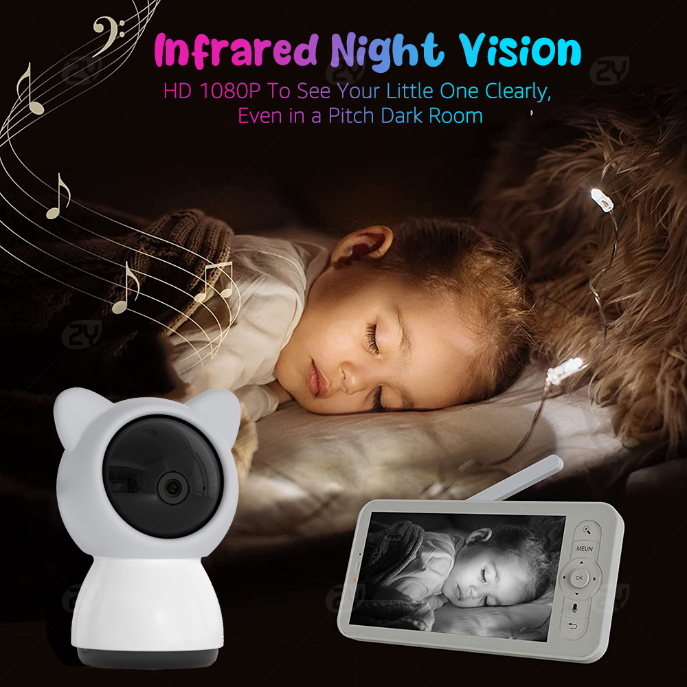Monitor de bebê sem fio de 5 p - Audio Detect Music avaliação e preço