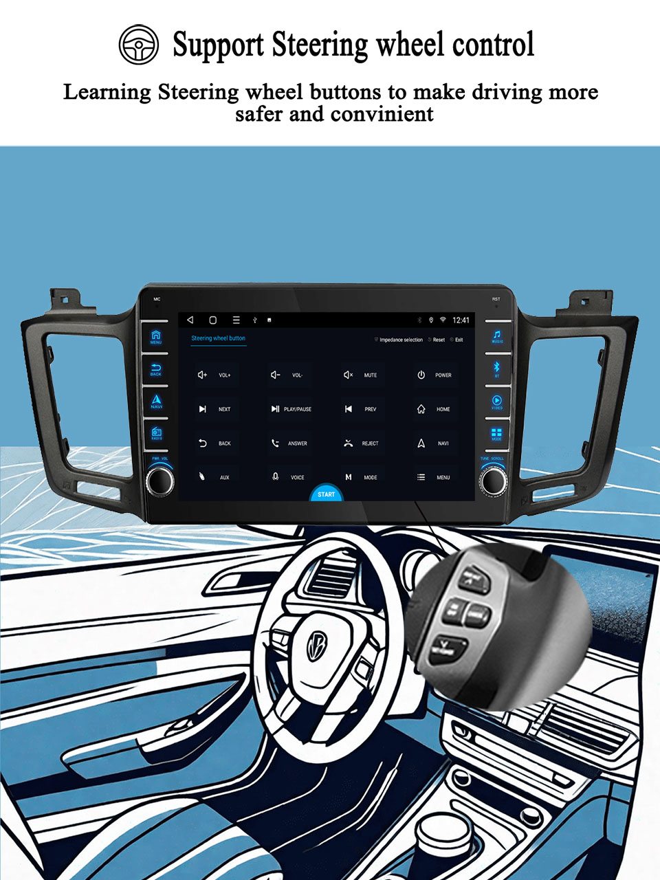 Para toyota rav4 2012 - 2018 c - Audio Music To Text avaliação e preço
