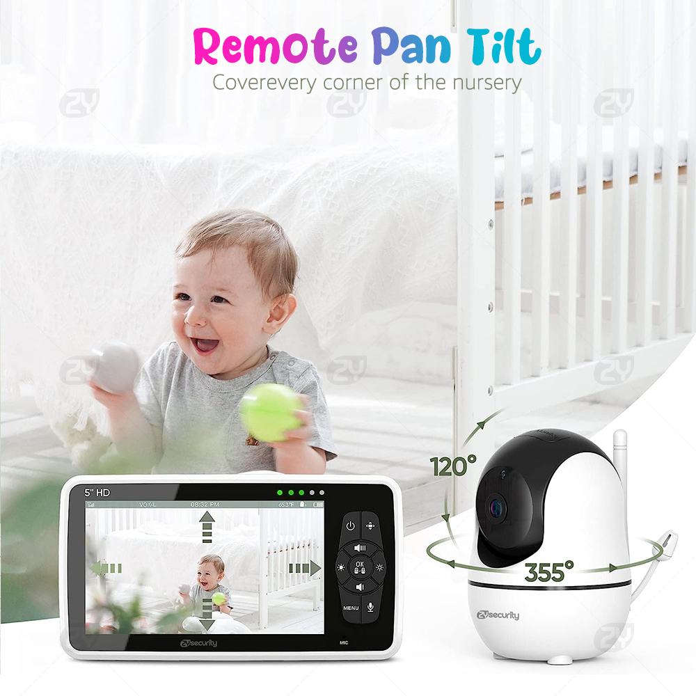 Monitor de bebê de vídeo de 5' - Audio Detect Music avaliação e preço
